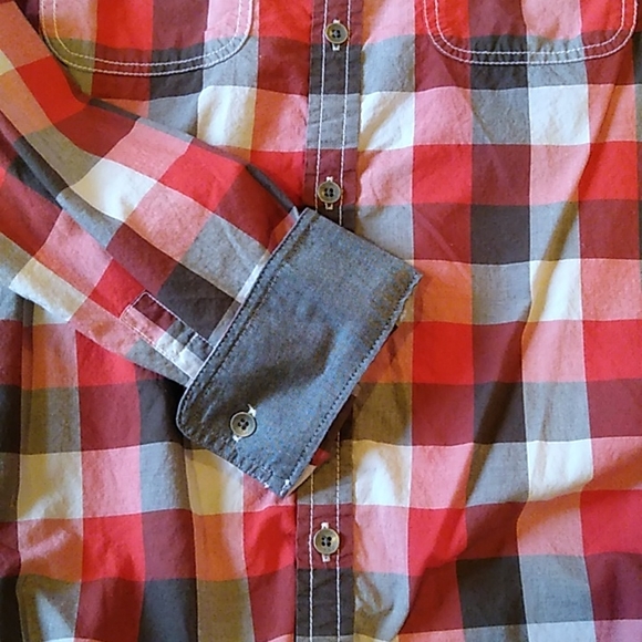 Kenneth Cole Men's Button Down Casual Long Sleeve Shirt. Grays & Reds Sz S - Picture 5 of 11